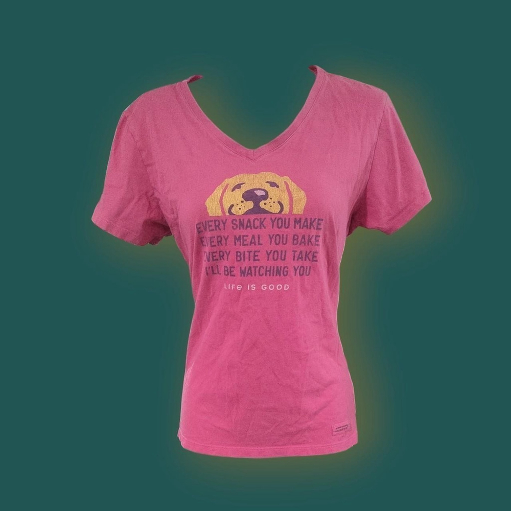 Funny short sleeve life is good pink shirt